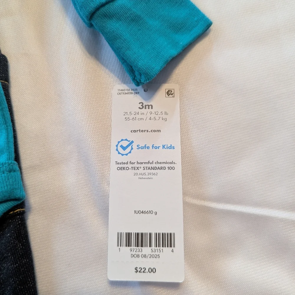 Carters Infant Boys Long Sleeve 2 Piece Outfit Size 3 Months BNWT